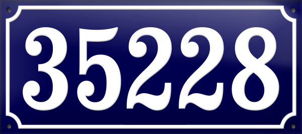 Numéro de Porte Émaillé Rectangulaire Numéro de Porte Émaillé Rectangulaire