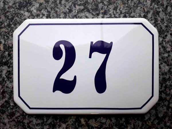 Rectangular Porcelain Number 17.5x11.5 cm Rectangular Porcelain Number 17.5x11.5 cm